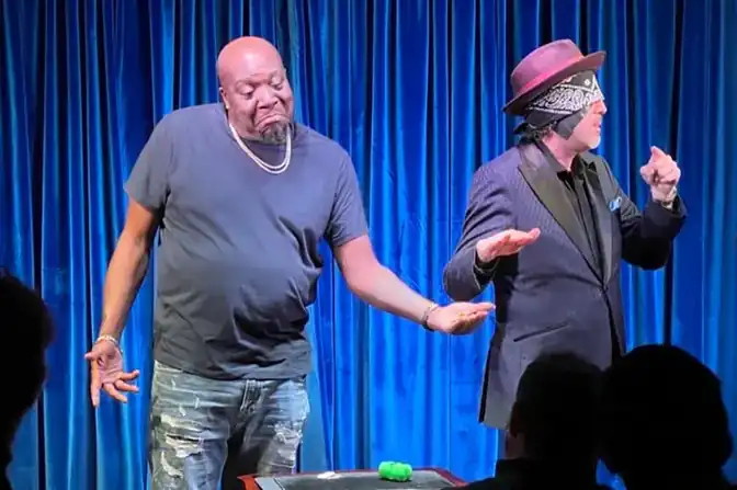 Ray Luv amazed on stage with Jay Alexander