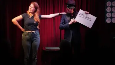 Live mentalism performance with audience volunteer at San Francisco Magic Theater