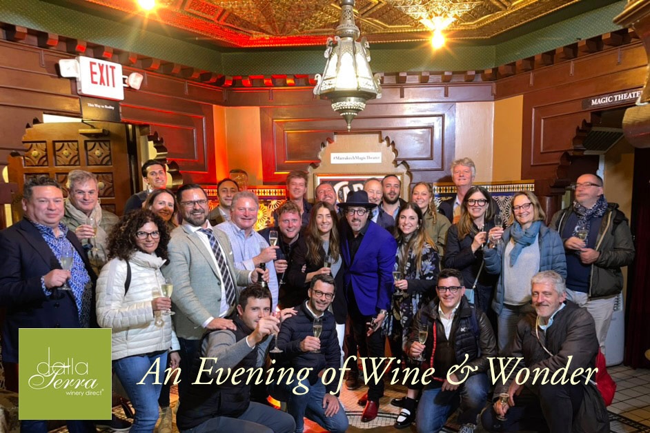 Dalla Terra winery group enjoying an evening of wine and wonder at Marrakech Magic Theater